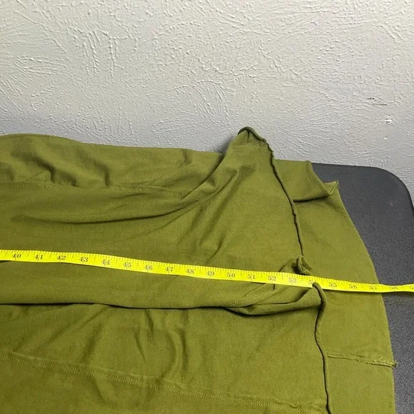 Free People FB Beach Maxi Dress Womens Sz L Green Puff Sleeve Brentwood Flowy - Picture 12 of 13